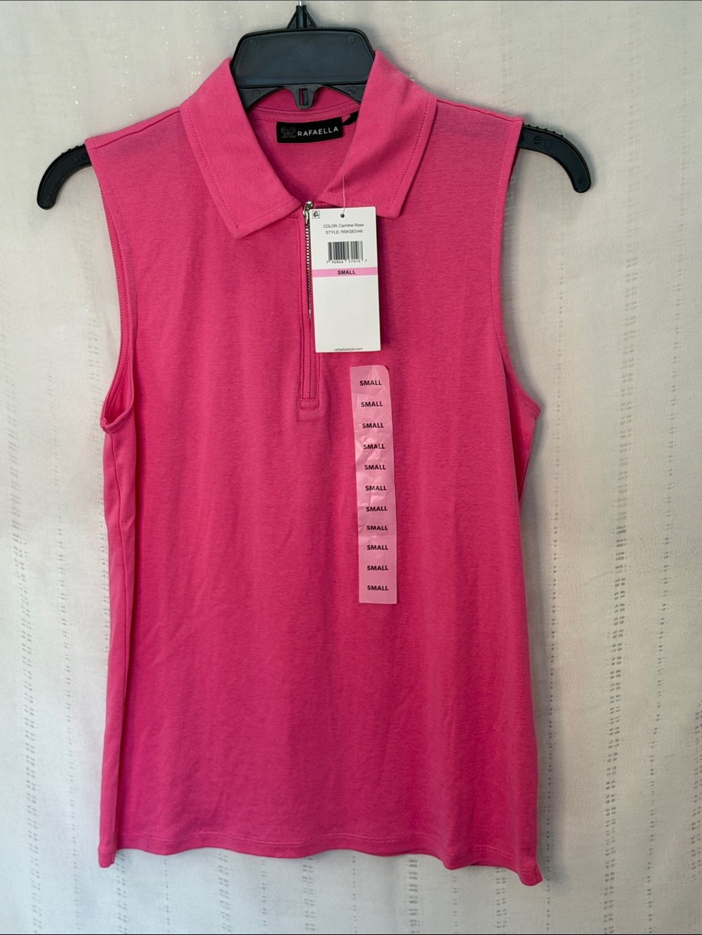 Rafaella Sleeveless Polo Tank in Bright Pink